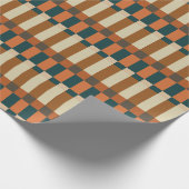 Geometrische check patroon in de herfst pompoen cadeaupapier (Hoek)