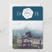 Geometrische Cheer Nieuwjaarsfoto Feestdagenkaart (Voorkant)