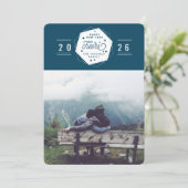 Geometrische Cheer Nieuwjaarsfoto Feestdagenkaart (Staand voorkant)