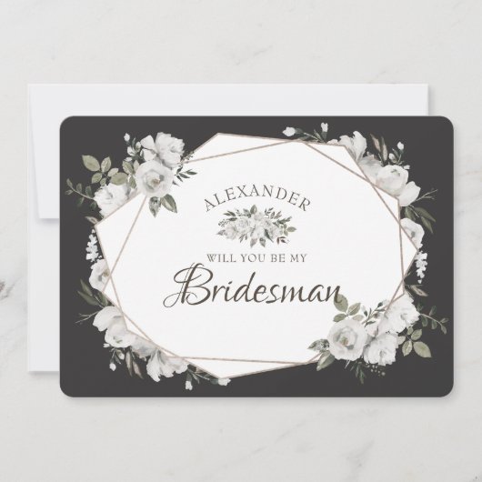 Geometrische Cherish be My Bridesman proposal Kaar (Voorkant)