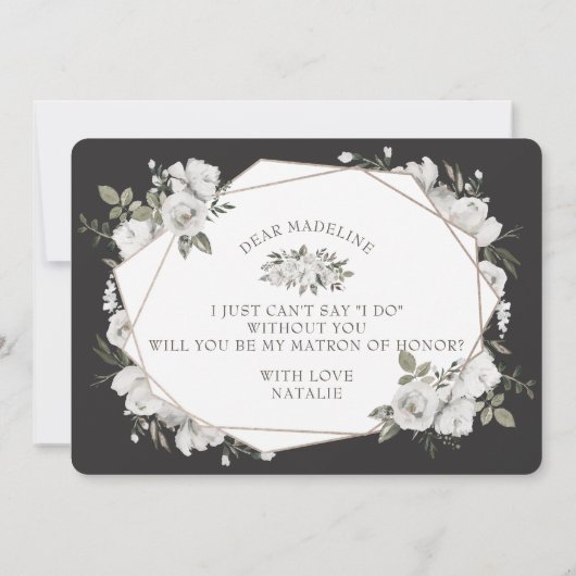 Geometrische Cherish Matron of Honor proposal Kaar (Achterkant)