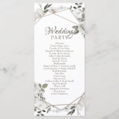 Geometrische Cherish White Floral bruiloft ceremon Programmakaart (Achterkant)