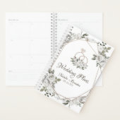 Geometrische Cherish White Floral Rozen Trouwplann Planner (Display)