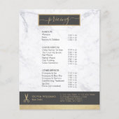 Geometrische Chic Gold Scissors Marble Hair Stylis Flyer (Voorkant)