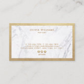 Geometrische Chic Gold Scissors Marble Hair Stylis Visitekaartje (Achterkant)