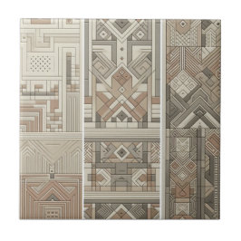 Geometrische  Chic Havermout Soft Black Tegeltje