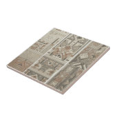 Geometrische Chic Havermout Soft Black Tegeltje (Zijkant)