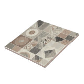 Geometrische  Chic Havermout Soft Black Tegeltje (Zijkant)