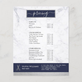 Geometrische Chic Silver Scissors Marble Hair Styl Flyer