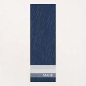 Geometrische Chic Witte Marineblauwe Monogram Yogamat (Voorkant)