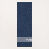 Geometrische Chic Witte Marineblauwe Monogram Yogamat (Achterkant)
