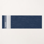 Geometrische Chic Witte Marineblauwe Monogram Yogamat (Voorkant (horizontaal))
