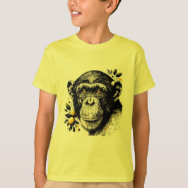 Geometrische chimpansee met citroenen Art Print T-shirt