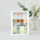 Geometrische  Chinees Stof Design Briefkaart (Staand voorkant)