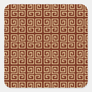 GEOMETRISCHE CHINESE PATROON VIERKANTE STICKER