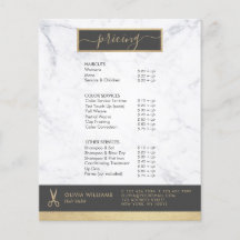 Geometrische chique gouden schaar marmeren kapper