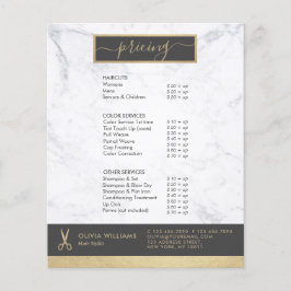 Geometrische chique gouden schaar marmeren kapper flyer