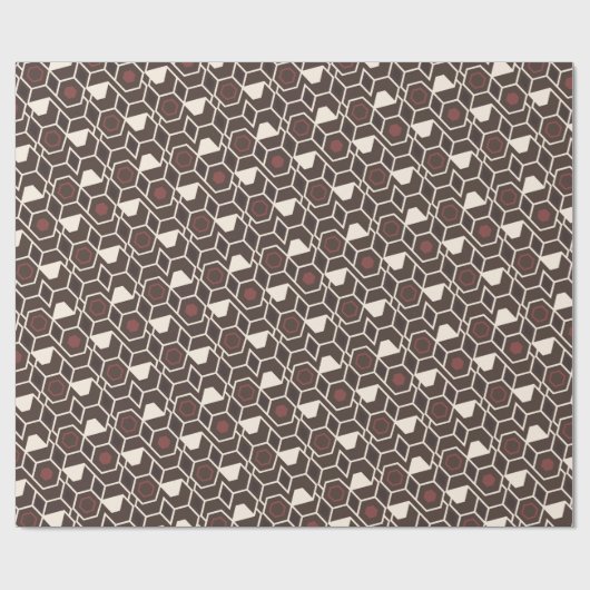 Geometrische chocolade wit minimaal patroon cadeaupapier (Vlak)