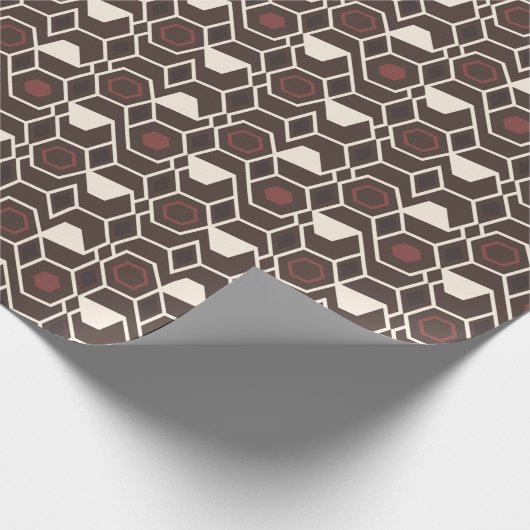 Geometrische chocolade wit minimaal patroon cadeaupapier (Hoek)