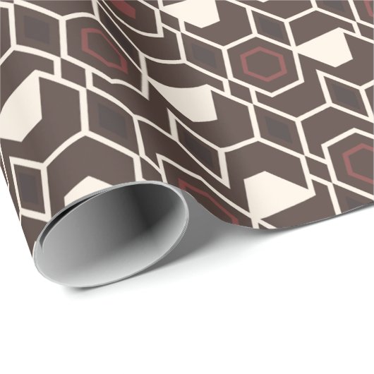 Geometrische chocolade wit minimaal patroon cadeaupapier (Rol Hoek)