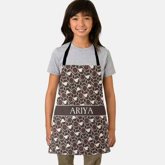 Geometrische chocolade wit minimaal patroon schort (Insitu)