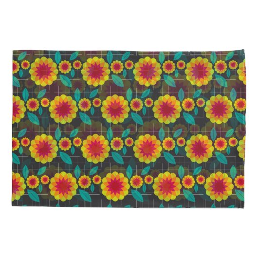 Geometrische chrysanten kussensloop (Achterkant)