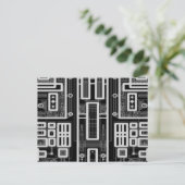 Geometrische circuitkaart briefkaart (Staand voorkant)