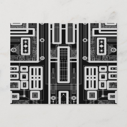 Geometrische circuitkaart briefkaart (Voorkant)