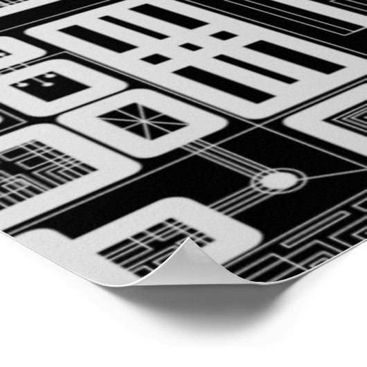 Geometrische circuitkaart poster (Hoek)