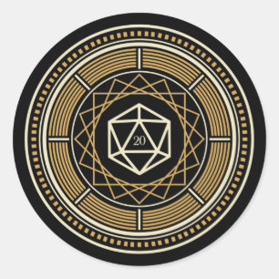 Geometrische cirkel D20-desktop RPG Ronde Sticker