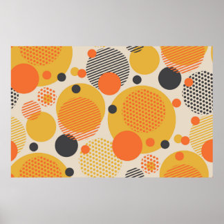 Geometrische cirkel naadloos patroon in de 60s sto poster