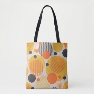 Geometrische cirkel naadloos patroon in de 60s sto tote bag