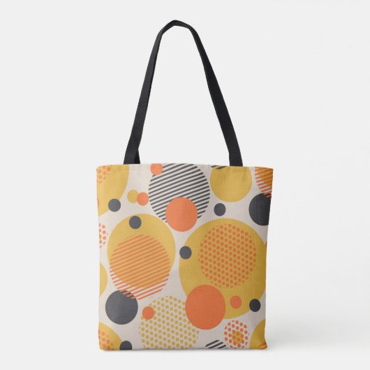 Geometrische cirkel naadloos patroon in de 60s sto tote bag (Achterkant)