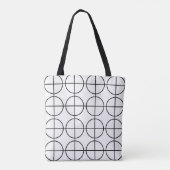 geometrische cirkel-streepjespatroon tote bag (Achterkant)