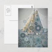 Geometrische cirkel Zeilboot kunstcadeaus van Leah Briefkaart (Voorkant / Achterkant)