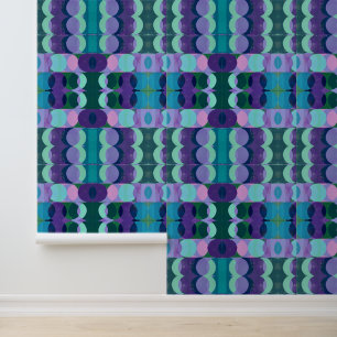 Geometrische cirkelkunst in koele tinten behang