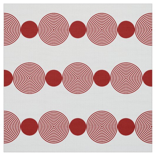 Geometrische cirkellijn rood & wit stof (Swatch)