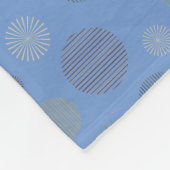 geometrische cirkellijnpatroon blauw fleece deken (Hoek)