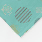 geometrische cirkellijnpatroon turquoise fleece deken (Hoek)