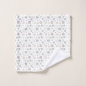 geometrische cirkellijnpatroon wit bad handdoek (Wasdoekje)