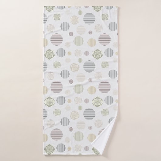geometrische cirkellijnpatroon wit badhanddoek (Badhanddoek)