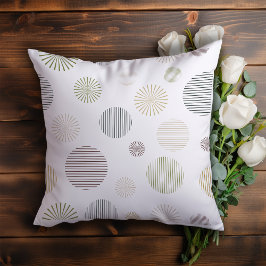  geometrische cirkellijnpatroon wit kussen