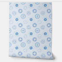 geometrische cirkelpatronen in delicate blauw