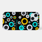 Geometrische cirkels abstract iPhone 15 case (Achterkant horizontaal)