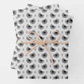 Geometrische cirkels B&W Patroon Inpakpapier Vel (In situ)