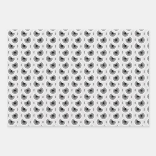 Geometrische cirkels B&W Patroon Inpakpapier Vel (Voorkant)