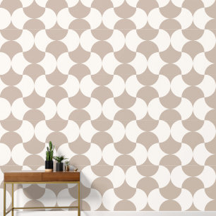 Geometrische cirkels Beige Patroon Behang