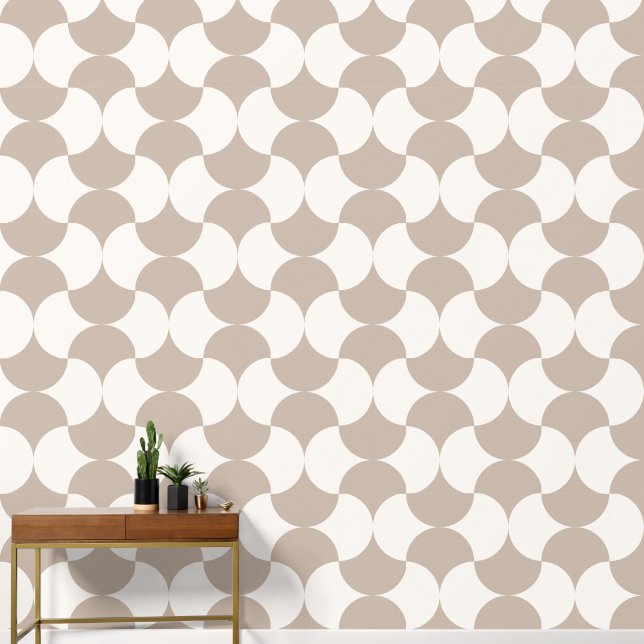 Geometrische cirkels Beige Patroon Behang (Hal)