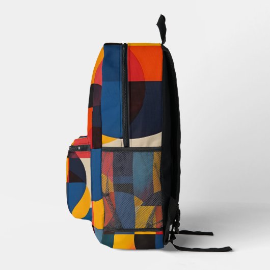 Geometrische cirkels en kleurblokken bedrukte rugzak (Rechts)