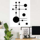 Geometrische cirkels en lijnen Abstracte kunst | M Poster (Thuiskantoor)